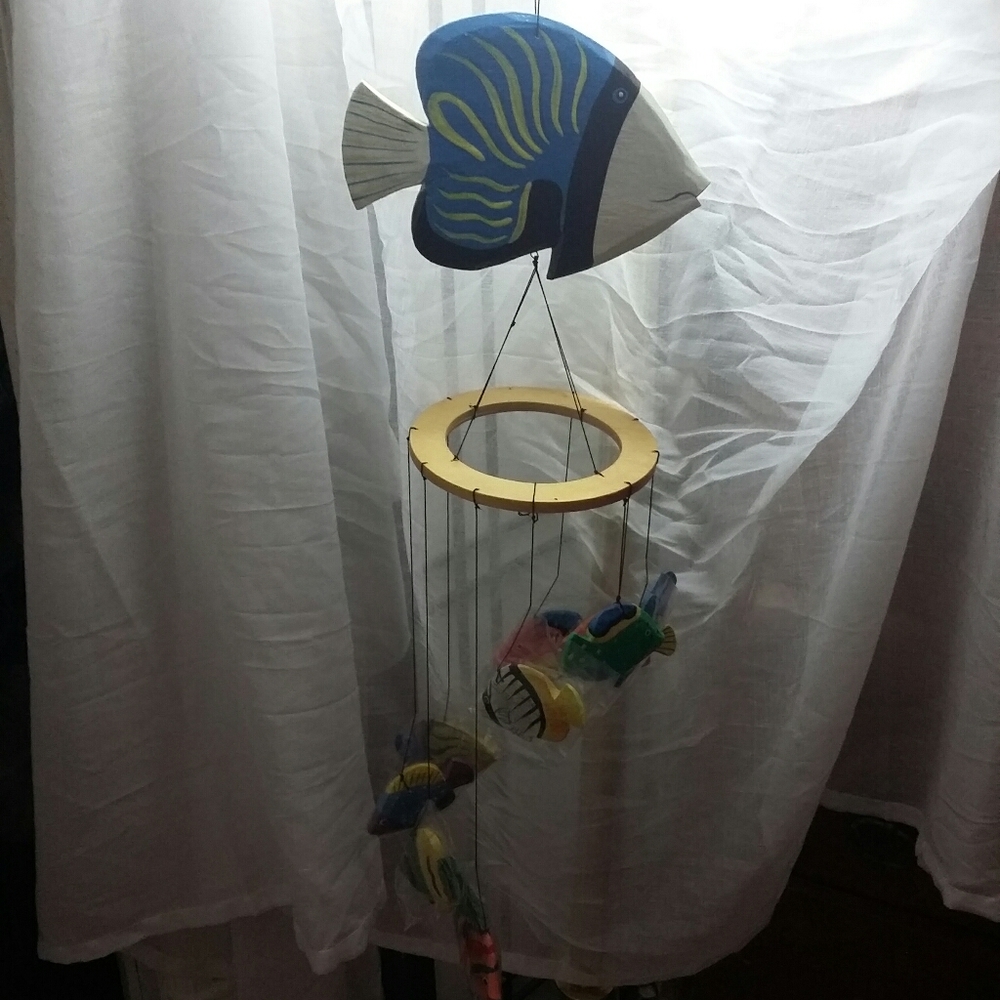 Stars And Moon Collection fish wooden  wind chime